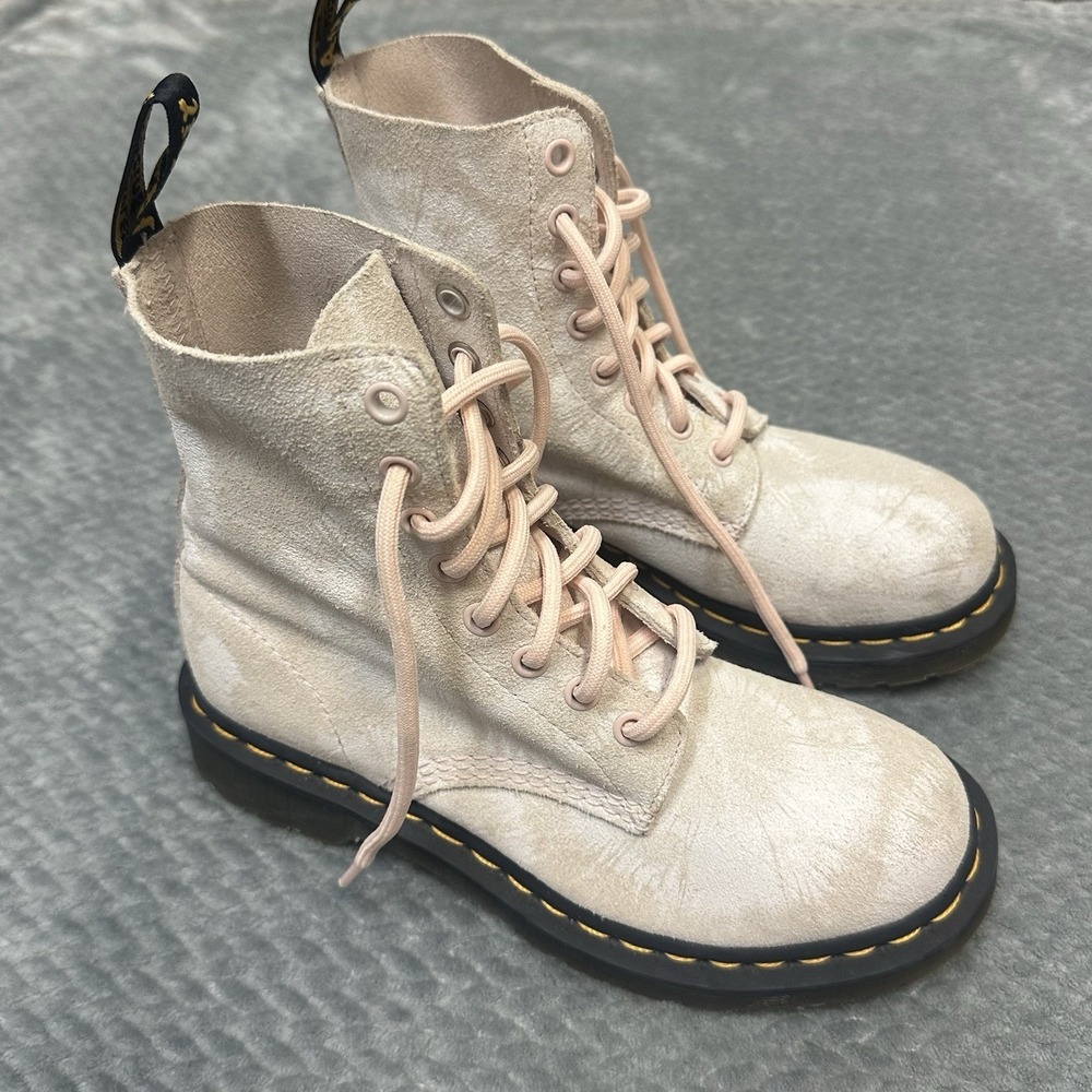 Dr. Martens Women's Size 6 Pascal 1460 Boots Soft Pink‎ Punk Tie Dye